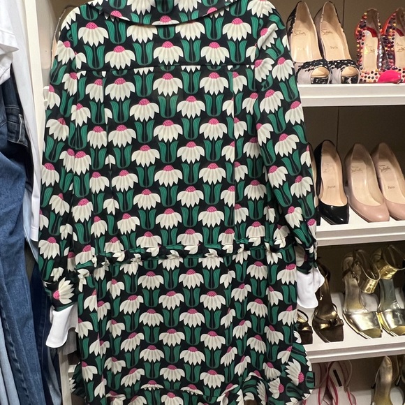 Anna Sui Green and White Floral Dress - Picture 6 of 6